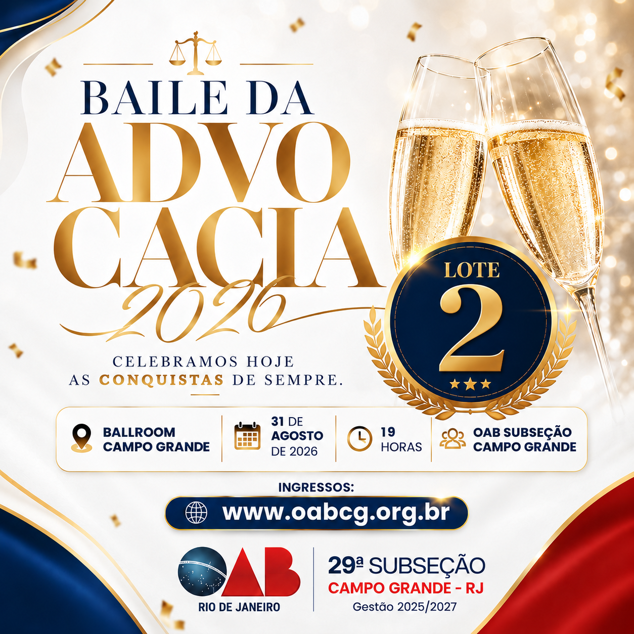 Imagem de Baile da Advocacia lote 2 - 1 Ingresso